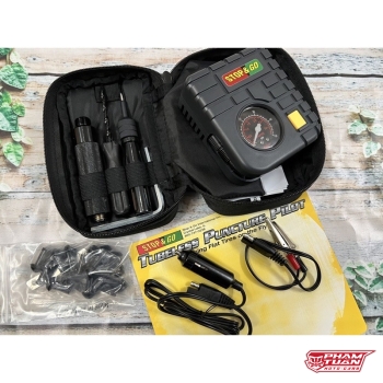 ￼Combo Bơm & Bộ Vá Nấm Stop&Go Vỏ Xe Không Ruột