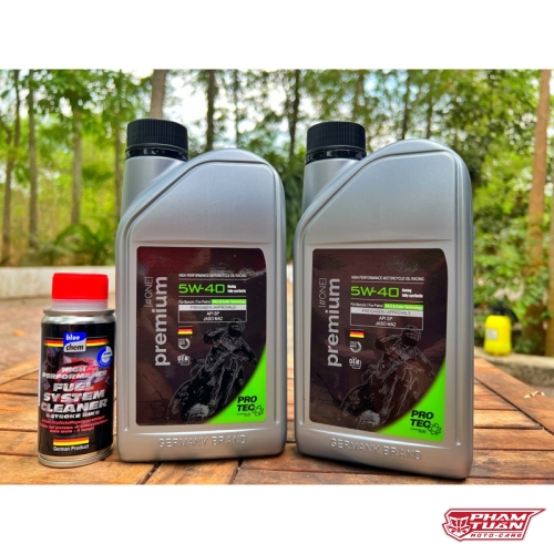 ￼NHỚT BLUECHEM RACING 5W40 (Tặng 1 Phụ Gia Vệ Sinh Hệ Thống Xăng 50ml) 1 L