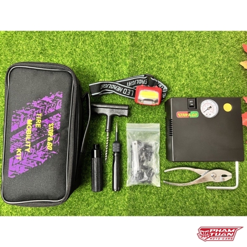 ￼BỘ COMBO VÁ NẤM STOP&GO ( Bơm Lớn )